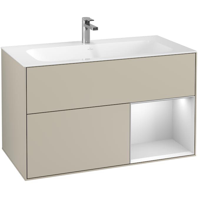 Tvättställsskåp Villeroy & Boch Finion med 2 Lådor och Hylla för Inbyggt Tvättställ