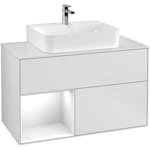 Tvättställsskåp Villeroy & Boch Finion med 2 Lådor Hylla och Bänkskiva för Centrerat Tvättställ