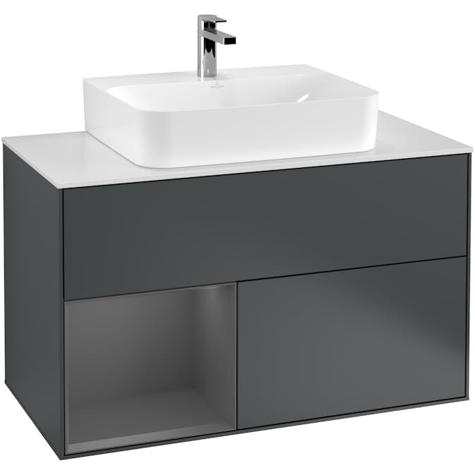 Tvättställsskåp Villeroy & Boch Finion med 2 Lådor Hylla och Bänkskiva för Centrerat Tvättställ