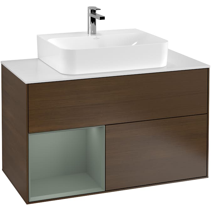 Tvättställsskåp Villeroy & Boch Finion med 2 Lådor Hylla och Bänkskiva för Centrerat Tvättställ