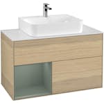 Tvättställsskåp Villeroy & Boch Finion med 2 Lådor Hylla och Bänkskiva för Centrerat Tvättställ