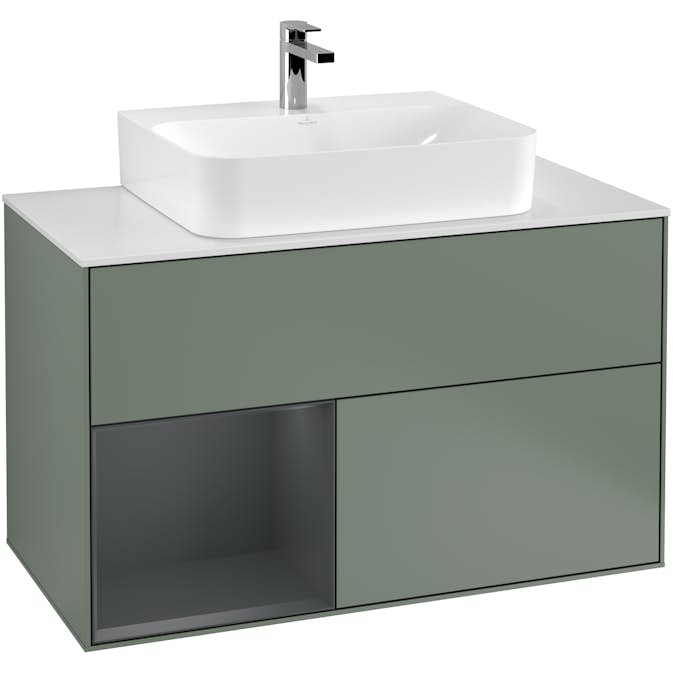 Tvättställsskåp Villeroy & Boch Finion med 2 Lådor Hylla och Bänkskiva för Centrerat Tvättställ