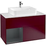 Tvättställsskåp Villeroy & Boch Finion med 2 Lådor Hylla och Bänkskiva för Centrerat Tvättställ