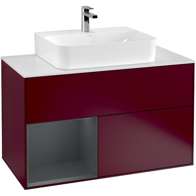 Tvättställsskåp Villeroy & Boch Finion med 2 Lådor Hylla och Bänkskiva för Centrerat Tvättställ