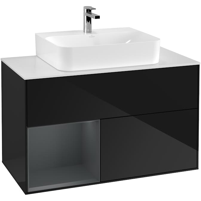 Tvättställsskåp Villeroy & Boch Finion med 2 Lådor Hylla och Bänkskiva för Centrerat Tvättställ