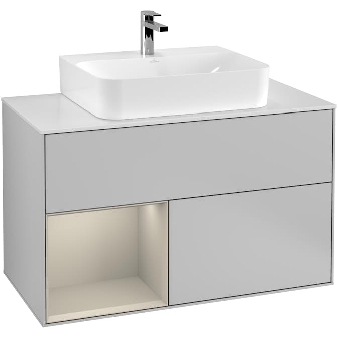 Tvättställsskåp Villeroy & Boch Finion med 2 Lådor Hylla och Bänkskiva för Centrerat Tvättställ