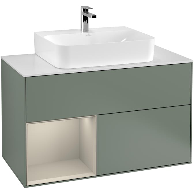 Tvättställsskåp Villeroy & Boch Finion med 2 Lådor Hylla och Bänkskiva för Centrerat Tvättställ
