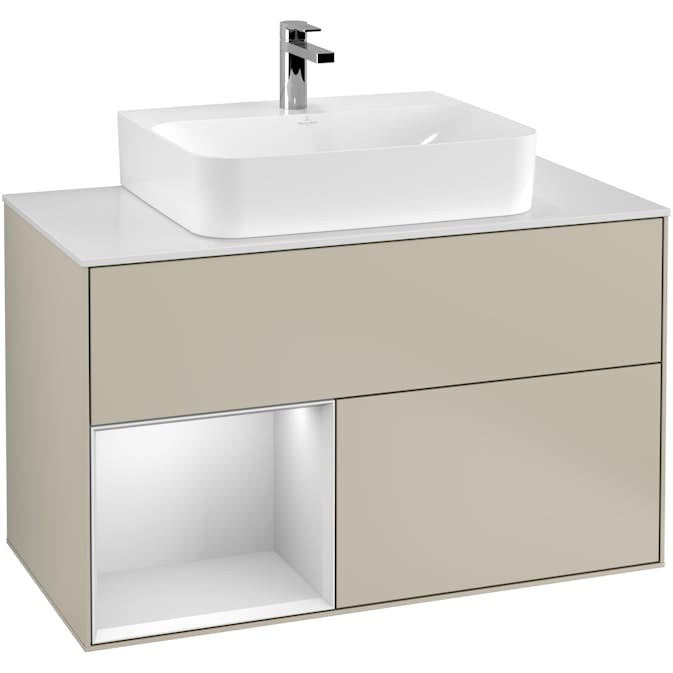 Tvättställsskåp Villeroy & Boch Finion med 2 Lådor Hylla och Bänkskiva för Centrerat Tvättställ