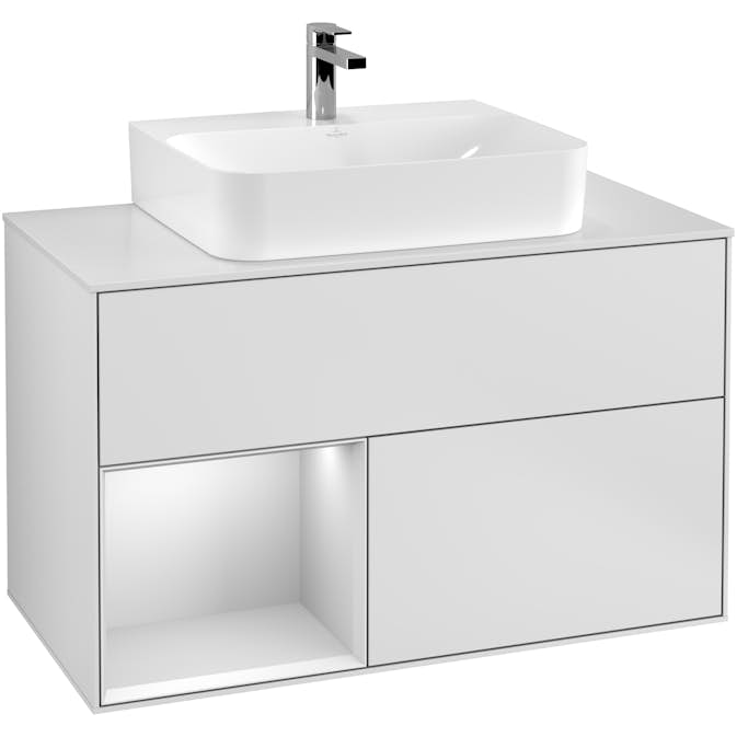 Tvättställsskåp Villeroy & Boch Finion med 2 Lådor Hylla och Bänkskiva för Centrerat Tvättställ