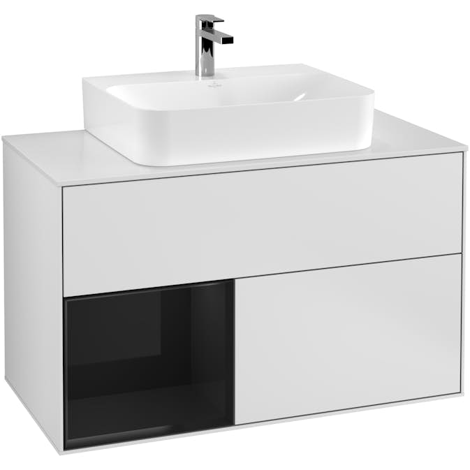 Tvättställsskåp Villeroy & Boch Finion med 2 Lådor Hylla och Bänkskiva för Centrerat Tvättställ