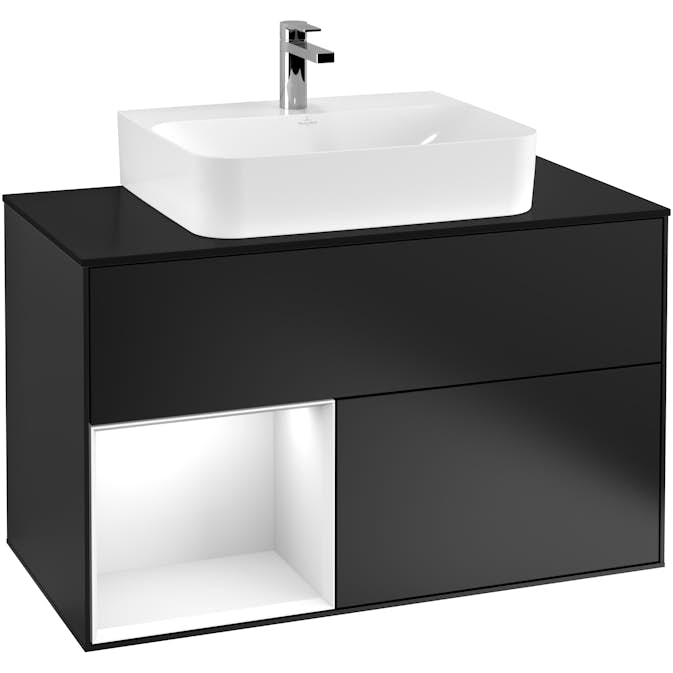 Tvättställsskåp Villeroy & Boch Finion med 2 Lådor Hylla och Bänkskiva för Centrerat Tvättställ