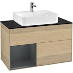 Tvättställsskåp Villeroy & Boch Finion med 2 Lådor Hylla och Bänkskiva för Centrerat Tvättställ