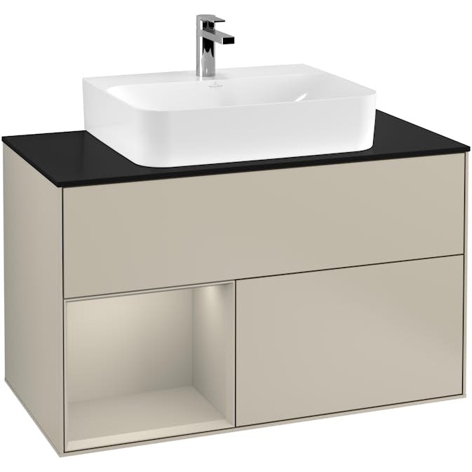 Tvättställsskåp Villeroy & Boch Finion med 2 Lådor Hylla och Bänkskiva för Centrerat Tvättställ