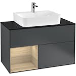 Tvättställsskåp Villeroy & Boch Finion med 2 Lådor Hylla och Bänkskiva för Centrerat Tvättställ