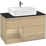 Tvättställsskåp Villeroy & Boch Finion med 2 Lådor Hylla och Bänkskiva för Centrerat Tvättställ