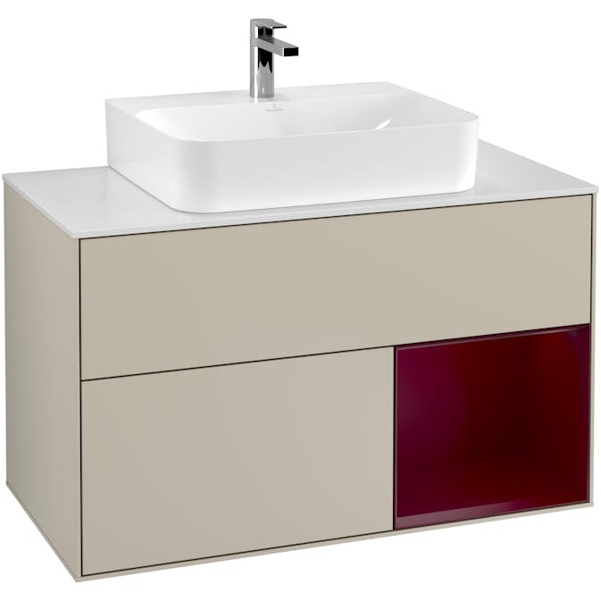 Tvättställsskåp Villeroy & Boch Finion med 2 Lådor Hylla och Bänkskiva för Centrerat Tvättställ