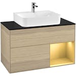 Tvättställsskåp Villeroy & Boch Finion med 2 Lådor Hylla och Bänkskiva för Centrerat Tvättställ