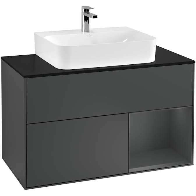 Tvättställsskåp Villeroy & Boch Finion med 2 Lådor Hylla och Bänkskiva för Centrerat Tvättställ