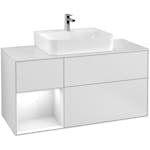 Tvättställsskåp Villeroy & Boch Finion med 3 Lådor Hylla och Bänkskiva för Centrerat Tvättställ
