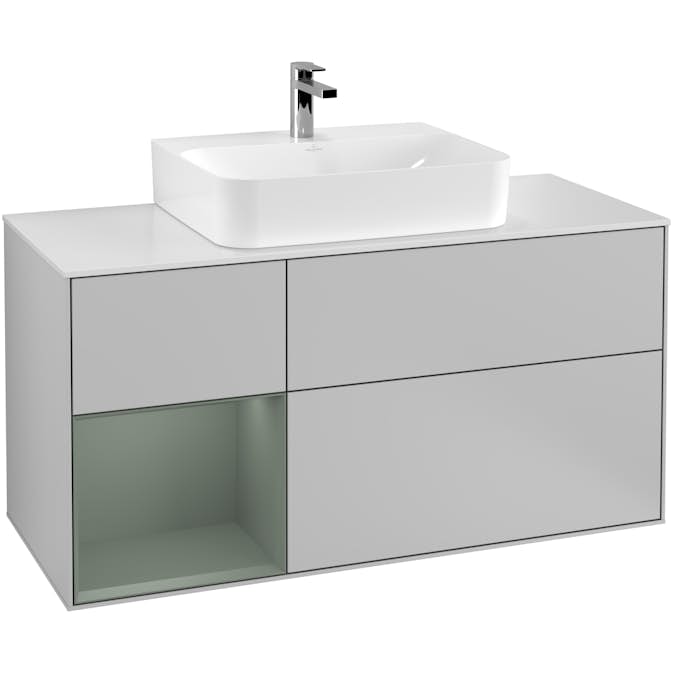 Tvättställsskåp Villeroy & Boch Finion med 3 Lådor Hylla och Bänkskiva för Centrerat Tvättställ