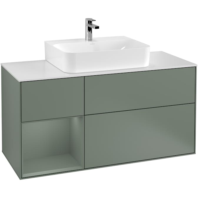 Tvättställsskåp Villeroy & Boch Finion med 3 Lådor Hylla och Bänkskiva för Centrerat Tvättställ