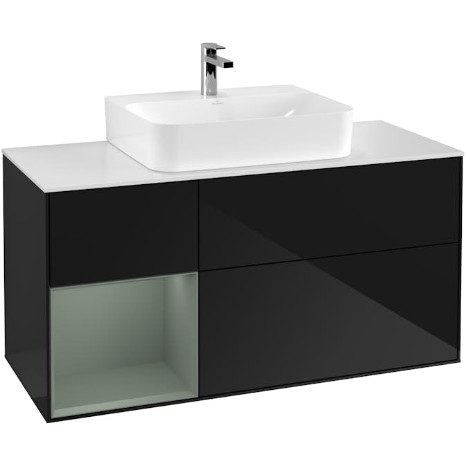 Tvättställsskåp Villeroy & Boch Finion med 3 Lådor Hylla och Bänkskiva för Centrerat Tvättställ