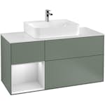 Tvättställsskåp Villeroy & Boch Finion med 3 Lådor Hylla och Bänkskiva för Centrerat Tvättställ