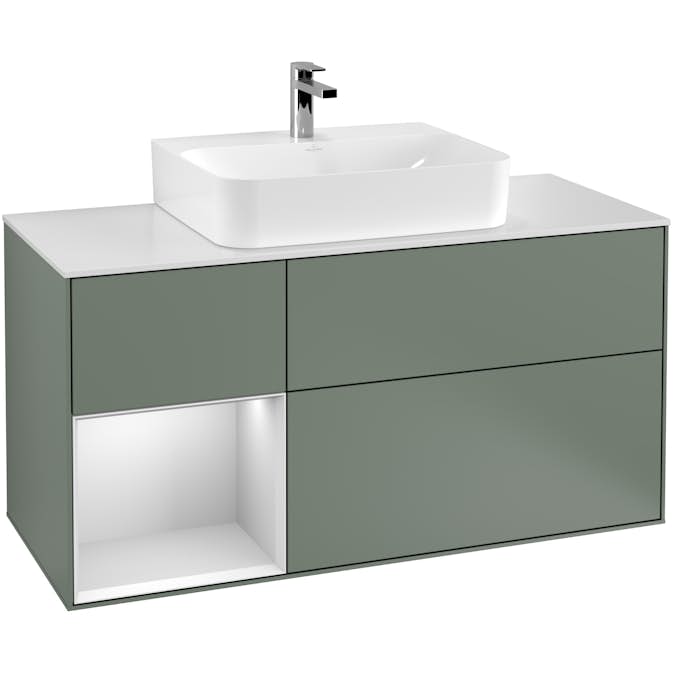 Tvättställsskåp Villeroy & Boch Finion med 3 Lådor Hylla och Bänkskiva för Centrerat Tvättställ