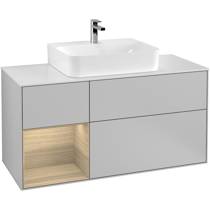 Tvättställsskåp Villeroy & Boch Finion med 3 Lådor Hylla och Bänkskiva för Centrerat Tvättställ