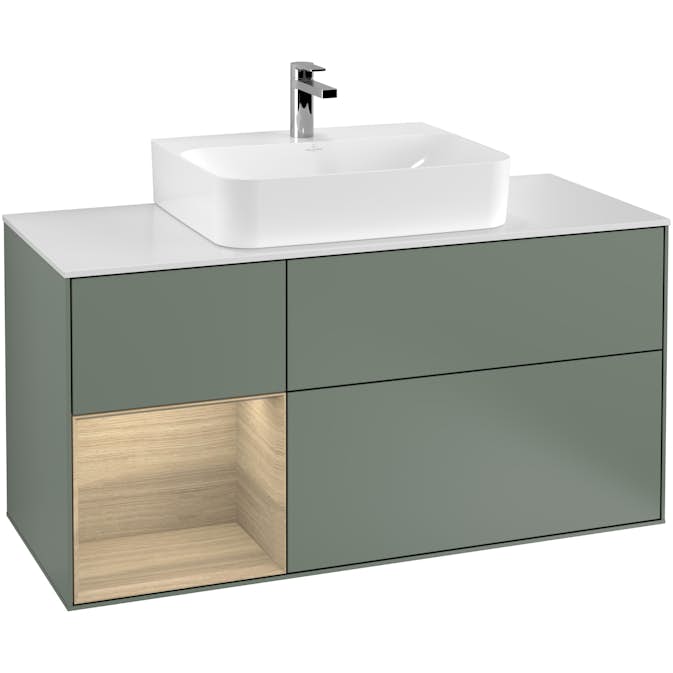 Tvättställsskåp Villeroy & Boch Finion med 3 Lådor Hylla och Bänkskiva för Centrerat Tvättställ