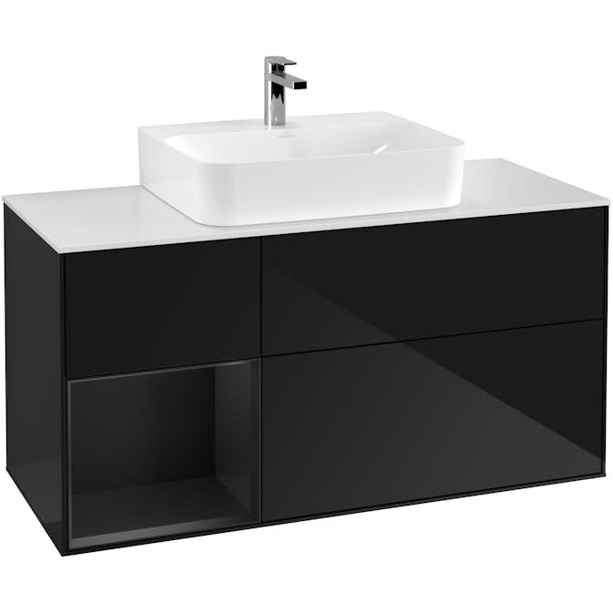 Tvättställsskåp Villeroy & Boch Finion med 3 Lådor Hylla och Bänkskiva för Centrerat Tvättställ