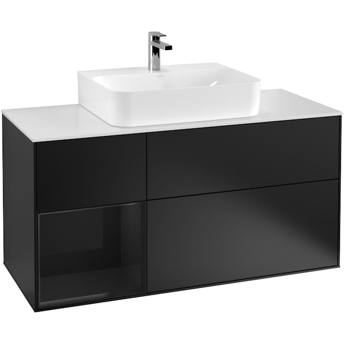 Tvättställsskåp Villeroy & Boch Finion med 3 Lådor Hylla och Bänkskiva för Centrerat Tvättställ