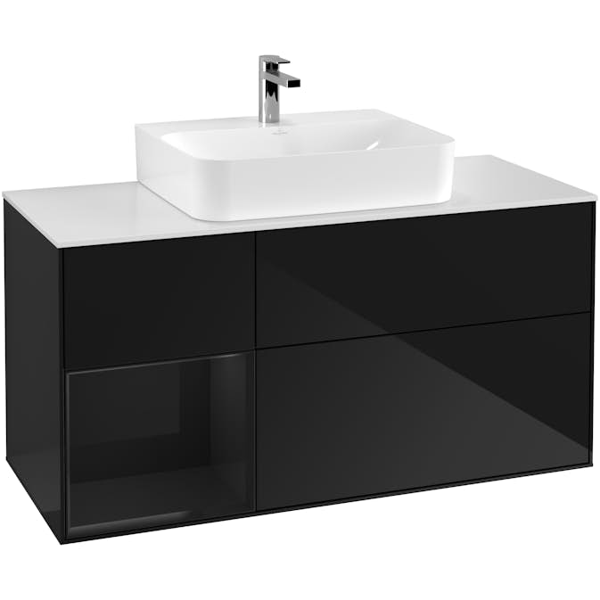 Tvättställsskåp Villeroy & Boch Finion med 3 Lådor Hylla och Bänkskiva för Centrerat Tvättställ
