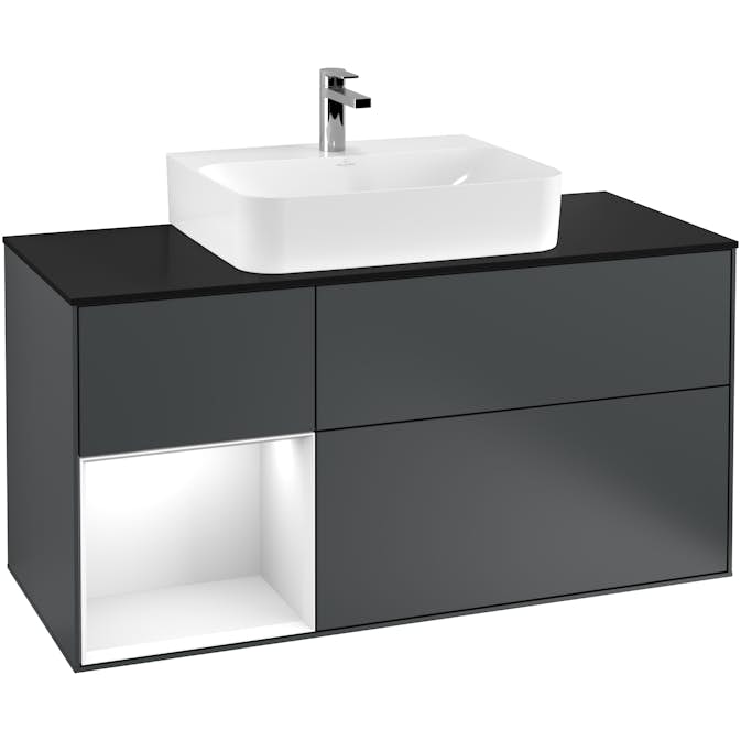 Tvättställsskåp Villeroy & Boch Finion med 3 Lådor Hylla och Bänkskiva för Centrerat Tvättställ