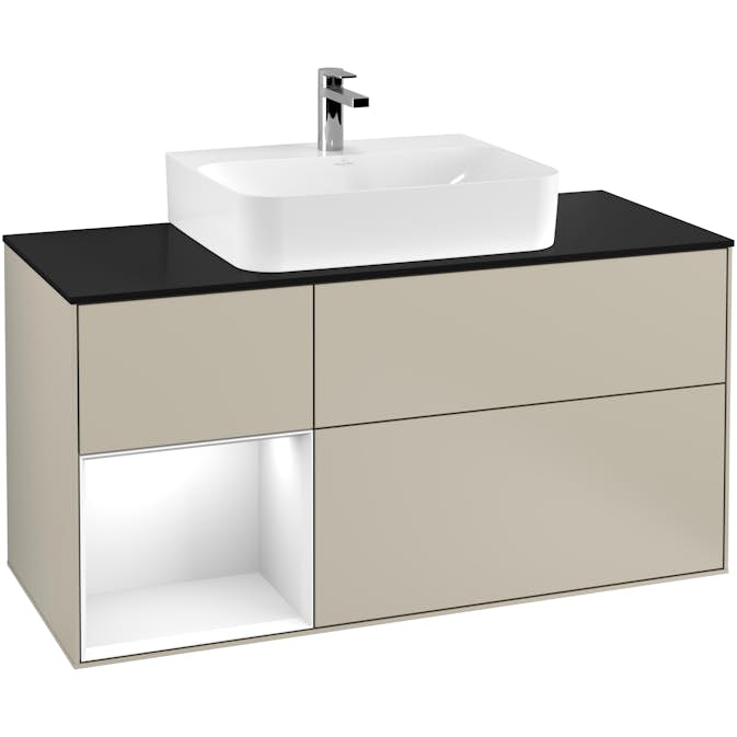 Tvättställsskåp Villeroy & Boch Finion med 3 Lådor Hylla och Bänkskiva för Centrerat Tvättställ