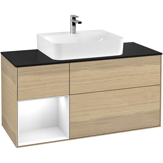 Tvättställsskåp Villeroy & Boch Finion med 3 Lådor Hylla och Bänkskiva för Centrerat Tvättställ