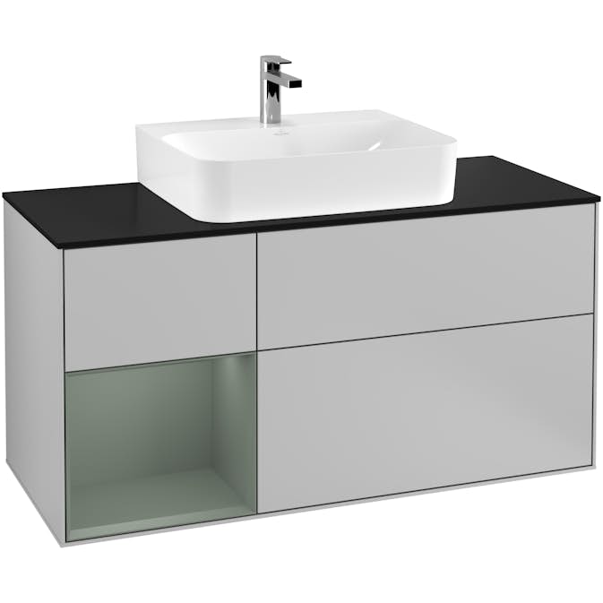 Tvättställsskåp Villeroy & Boch Finion med 3 Lådor Hylla och Bänkskiva för Centrerat Tvättställ