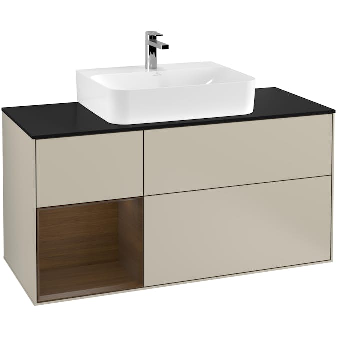 Tvättställsskåp Villeroy & Boch Finion med 3 Lådor Hylla och Bänkskiva för Centrerat Tvättställ