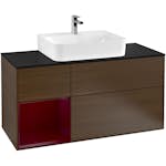 Tvättställsskåp Villeroy & Boch Finion med 3 Lådor Hylla och Bänkskiva för Centrerat Tvättställ