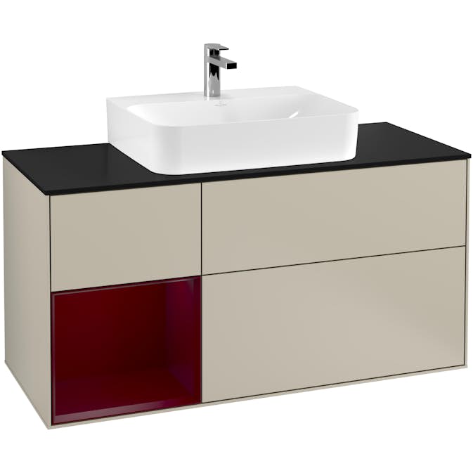 Tvättställsskåp Villeroy & Boch Finion med 3 Lådor Hylla och Bänkskiva för Centrerat Tvättställ