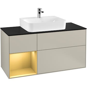 Tvättställsskåp Villeroy & Boch Finion med 3 Lådor Hylla och Bänkskiva för Centrerat Tvättställ