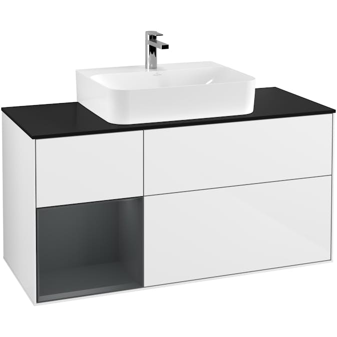 Tvättställsskåp Villeroy & Boch Finion med 3 Lådor Hylla och Bänkskiva för Centrerat Tvättställ