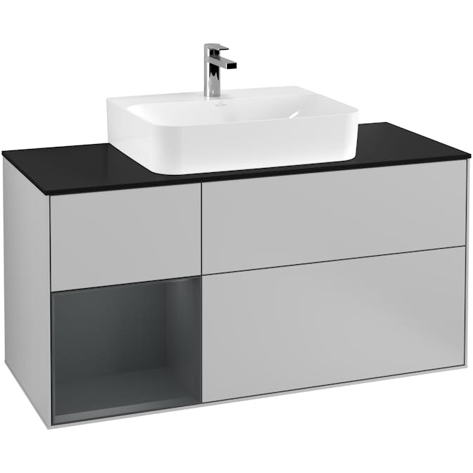 Tvättställsskåp Villeroy & Boch Finion med 3 Lådor Hylla och Bänkskiva för Centrerat Tvättställ