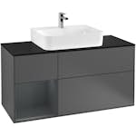 Tvättställsskåp Villeroy & Boch Finion med 3 Lådor Hylla och Bänkskiva för Centrerat Tvättställ