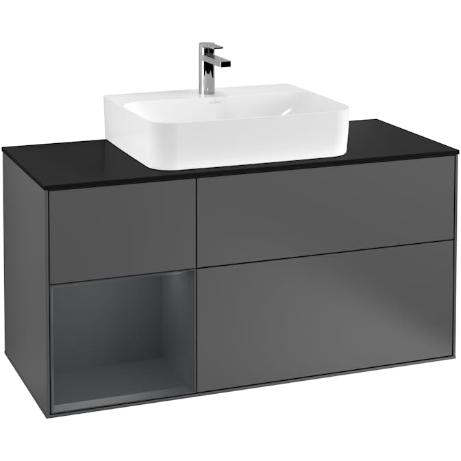 Tvättställsskåp Villeroy & Boch Finion med 3 Lådor Hylla och Bänkskiva för Centrerat Tvättställ