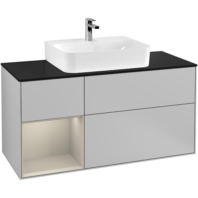 Tvättställsskåp Villeroy & Boch Finion med 3 Lådor Hylla och Bänkskiva för Centrerat Tvättställ