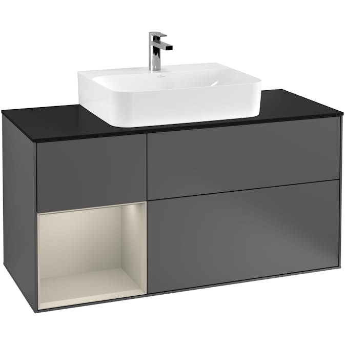 Tvättställsskåp Villeroy & Boch Finion med 3 Lådor Hylla och Bänkskiva för Centrerat Tvättställ
