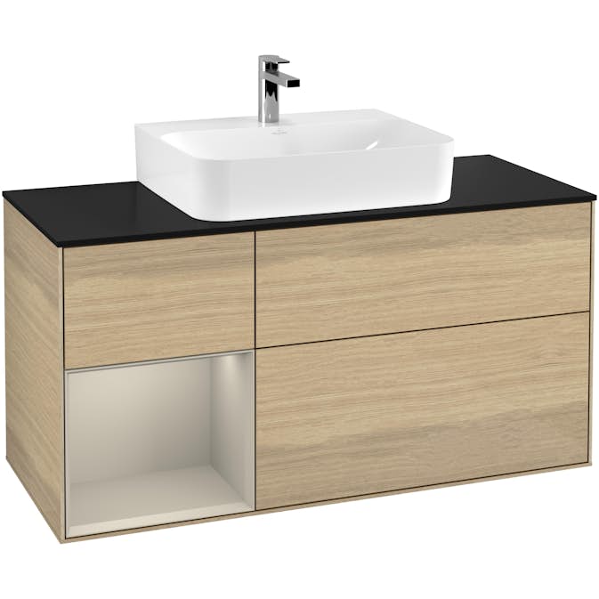 Tvättställsskåp Villeroy & Boch Finion med 3 Lådor Hylla och Bänkskiva för Centrerat Tvättställ