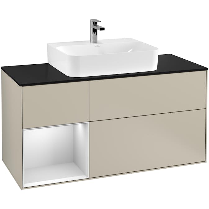 Tvättställsskåp Villeroy & Boch Finion med 3 Lådor Hylla och Bänkskiva för Centrerat Tvättställ