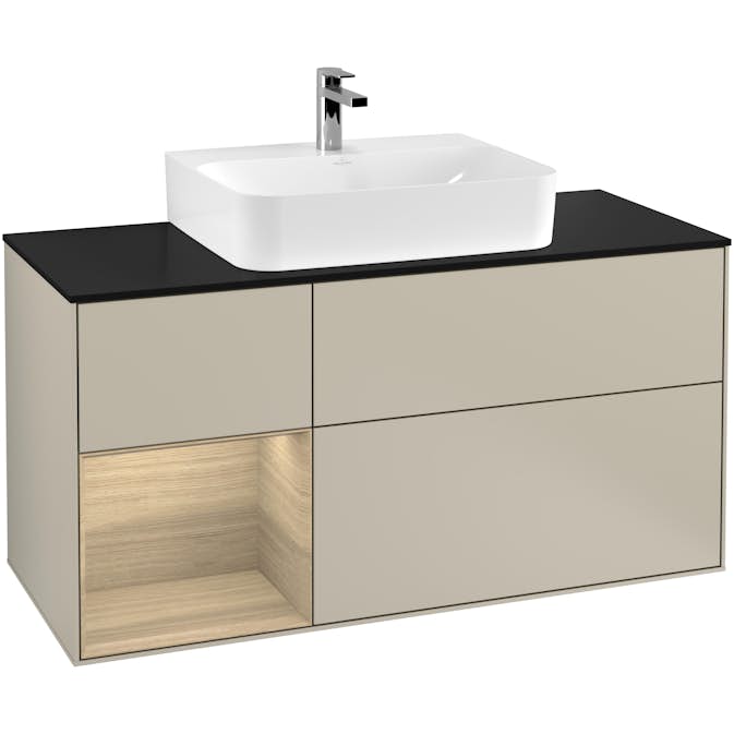 Tvättställsskåp Villeroy & Boch Finion med 3 Lådor Hylla och Bänkskiva för Centrerat Tvättställ